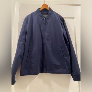 Mens J Crew Navy Blue Bomber Jacket - Medium